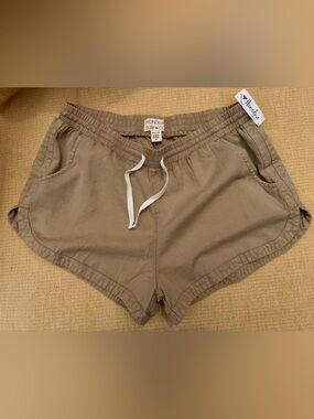 Women's Taupe Athletic Drawstring Shorts